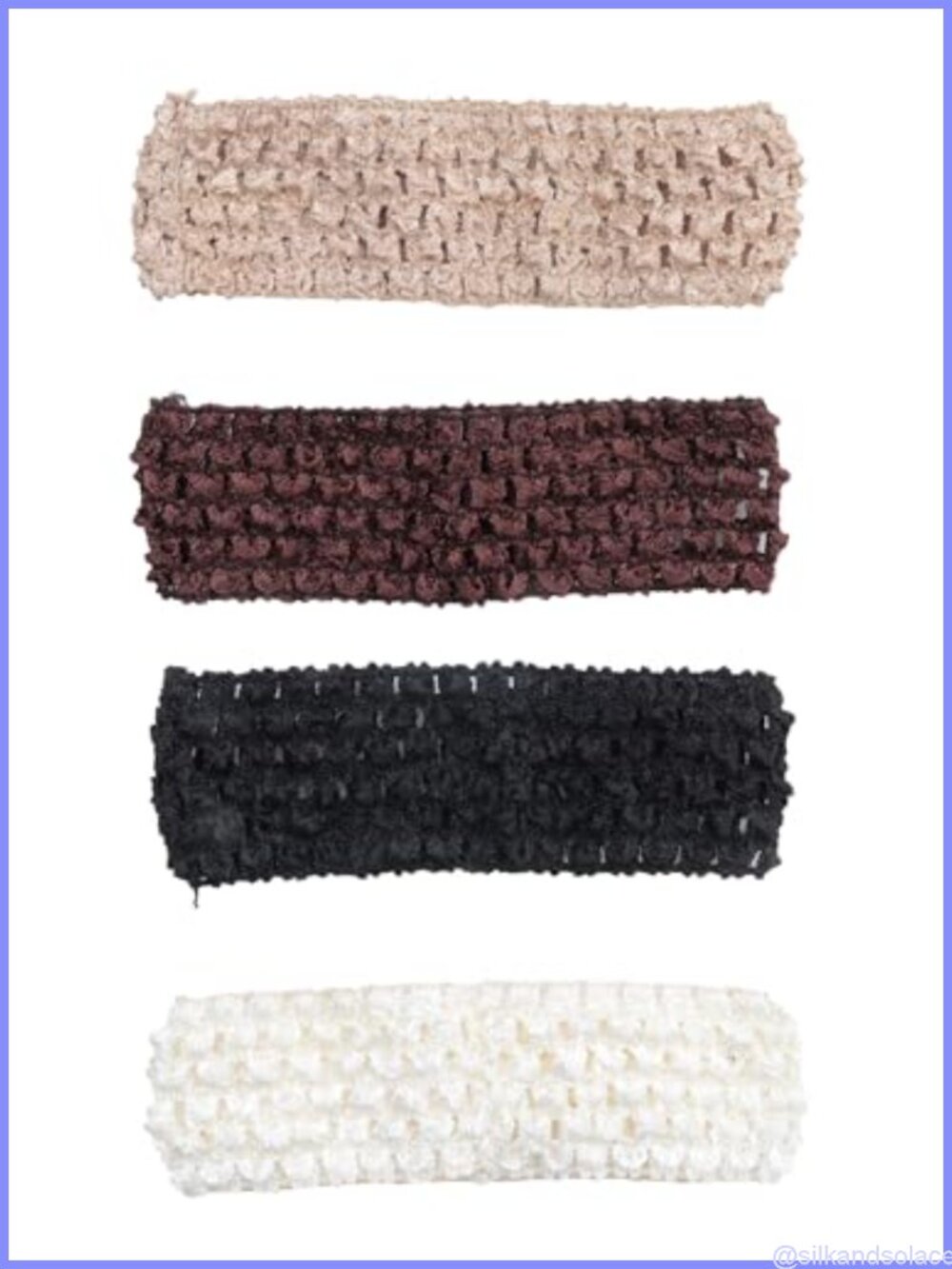 4 Pcs Crochet Headbands Polyester Soft Retro Stretch Knitted Hair Accessories